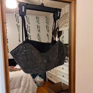 Garage Rhinestone Bra Top